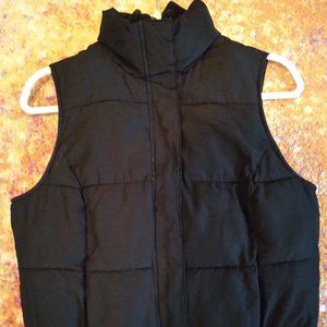 Black zip up and button up vest